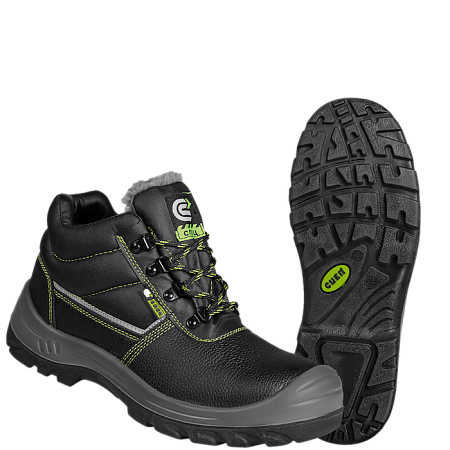 Ботинки СПЕЦ® кожаные с МП иск. мех на ПУ/ПУ