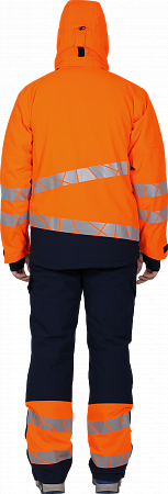 Куртка мужская утепленная ACTIVE, флуоресцентный оранжевый-синий