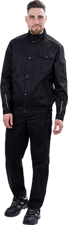 Костюм ФОРПОСТ летний, черный (куртка, брюки)