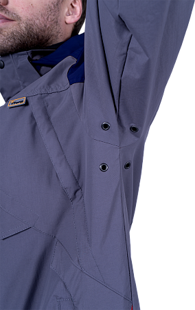 Куртка-штормовка РЕСПЕКТ, серый-т/синий