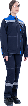 Костюм РАЦИОНАЛИЗАТОР летний, синий-василек, 100% х/б, женский (куртка, брюки)