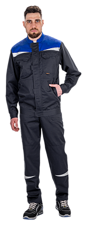 Костюм КМ-10 ЛЮКС АНТИСТАТ летний, т.синий-василек (куртка+полукомбинезон)