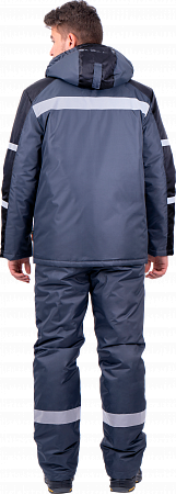 Куртка РОУД зимняя, т.серый-черный