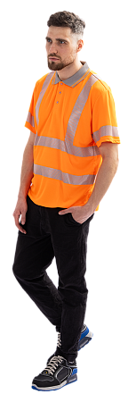 Рубашка ПОЛО(СП-3), Со - 2-й класс защиты, флуоресцентный оранжевый