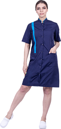 Халат ДИАНА, т/синий-голубой