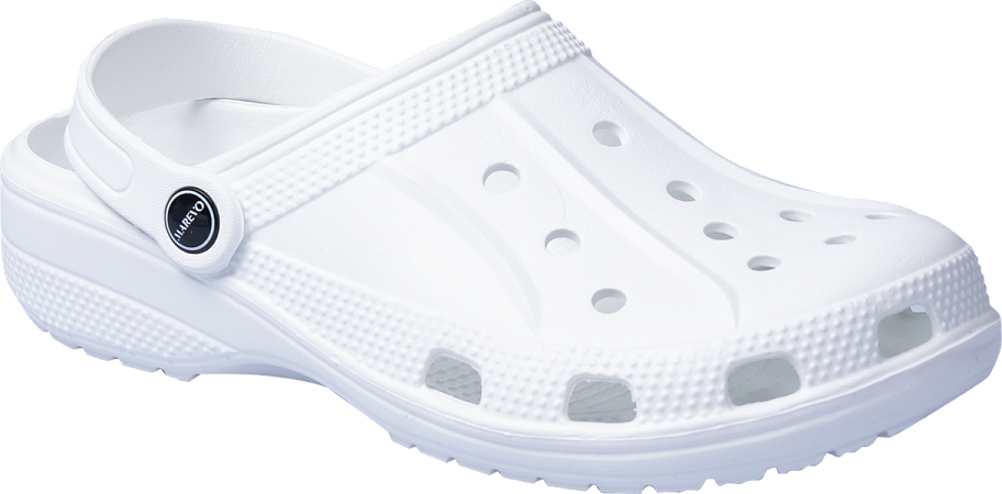 Туфли летние ЭВА (сабо) с перфорацией и ремешком (белые)