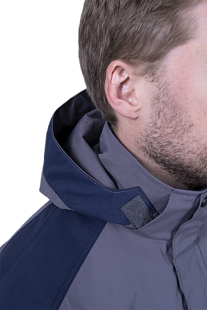 Куртка-штормовка РЕСПЕКТ, серый-т/синий