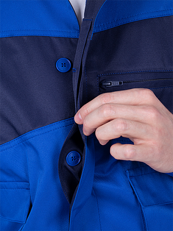 Костюм СПЕЦИАЛИСТ-2 летний, василек-т/синий (Куртка+полукомбинезон)