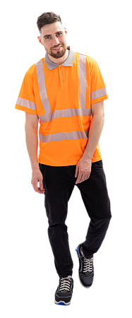 Рубашка ПОЛО(СП-3), Со - 2-й класс защиты, флуоресцентный оранжевый