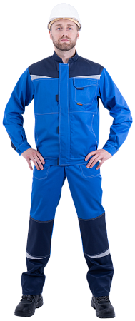 Костюм КМ-10 ЛЮКС летний, василек-т.синий (Куртка+полукомбинезон)