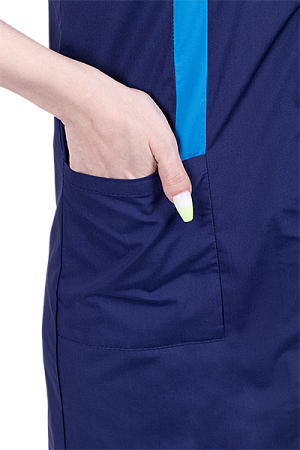 Халат ДИАНА, т/синий-голубой