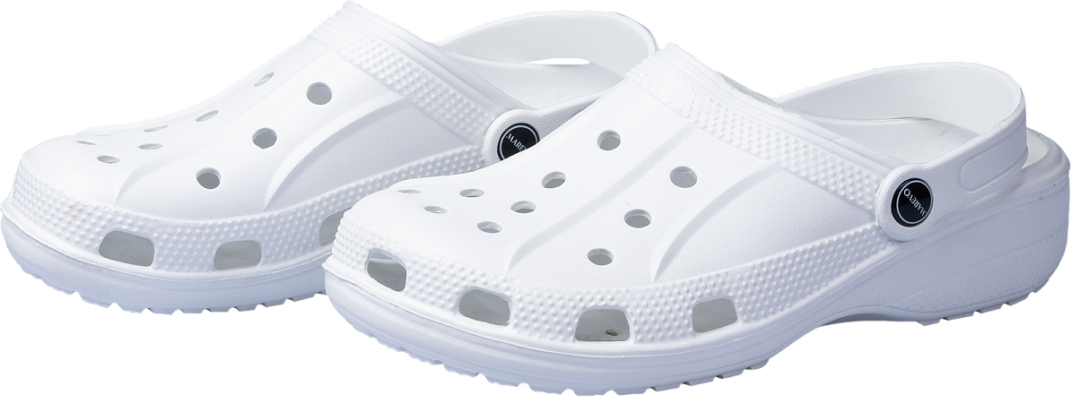 Туфли летние ЭВА (сабо) с перфорацией и ремешком (белые)