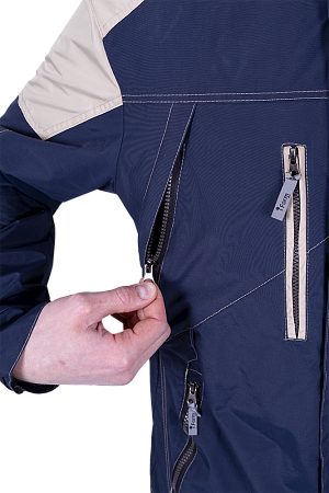 Куртка-штормовка РЕСПЕКТ, синий-бежевый