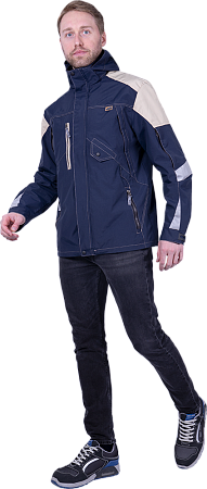 Куртка-штормовка РЕСПЕКТ, синий-бежевый