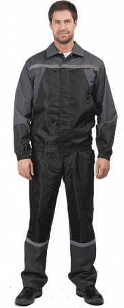 Костюм АВТОМОЙЩИК летний, серый-черный (Куртка+полукомбинезон)