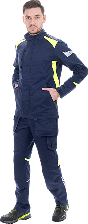 Куртка ACTIVE FLEX / АКТИВ ФЛЕКС, летняя, т.синий-флуоресцентный желтый