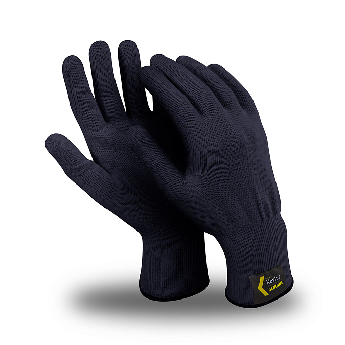 Перчатки АРАМАКС БЛЭК (MG-305), Kevlar®, без покрытия, оверлок, цвет черный