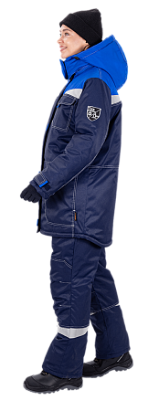 Костюм КМ-10 ЛЮКС зимний 3-4 класс, синий-василек, женский