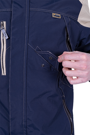 Куртка-штормовка РЕСПЕКТ, синий-бежевый