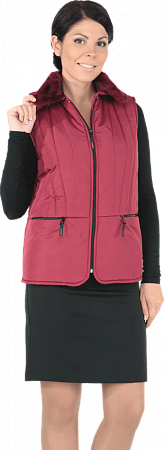 Жилет ВИШНЯ утепленный, бордовый, женский