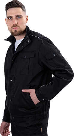 Костюм ФОРПОСТ летний, черный (куртка, брюки)