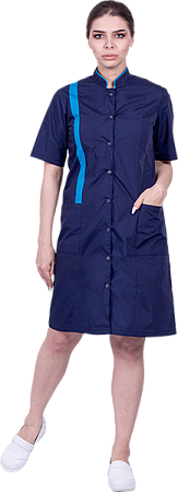 Халат ДИАНА, т/синий-голубой