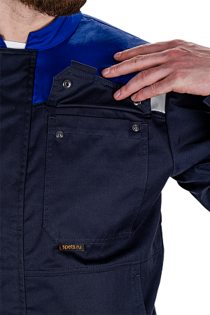 Костюм КМ-10 ЛЮКС АНТИСТАТ летний, т.синий-василек (куртка+полукомбинезон)