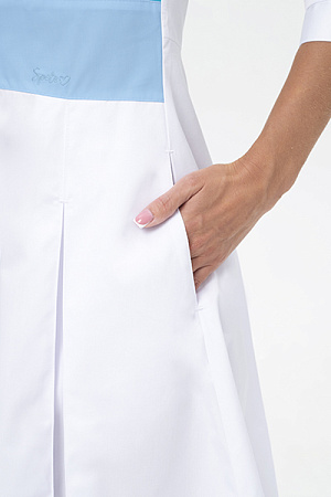 Халат МОНИКА, белый - бирюза