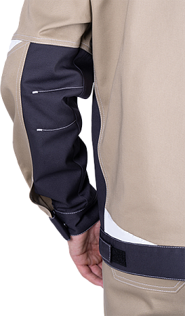 Куртка ТУРБО SAFETY летняя, бежевый-т.серый