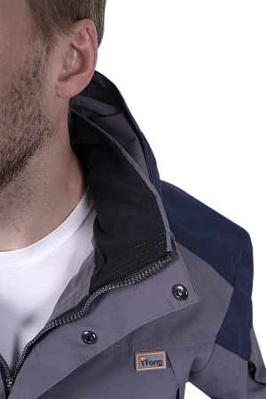 Куртка-штормовка РЕСПЕКТ, серый-т/синий