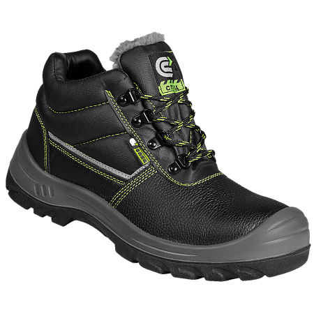 Ботинки СПЕЦ® кожаные с МП и МС иск. мех на ПУ/ПУ