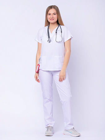 Блуза медицинская женская «Нюша», белый  