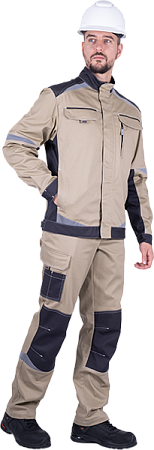 Куртка ТУРБО SAFETY летняя, бежевый-т.серый
