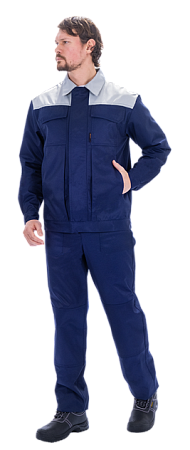 Костюм ТЕХНИК 2 летний, т/синий-серый (Куртка, полукомбинезон)
