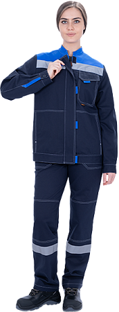 Костюм РАЦИОНАЛИЗАТОР летний, синий-василек, 100% х/б, женский (куртка, брюки)