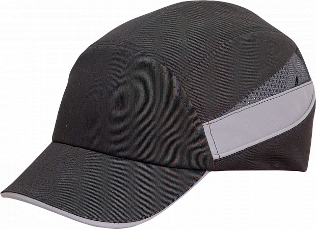 Каскетка РОСОМЗ™ RZ BIOT CAP (92220) черная, длина козырька 55 мм, светоотражающие полосы