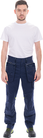 Брюки ACTIVE FLEX / АКТИВ ФЛЕКС, летние, т.синий-флуоресцентный желтый