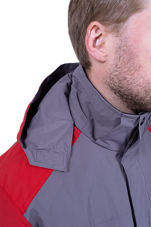 Куртка-штормовка РЕСПЕКТ, серый-красный