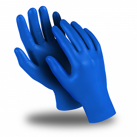 Перчатки ЭКСПЕРТ (DG-043), латекс, 0.12 мм, неопудренные, текстура на пальцах, цвет синий